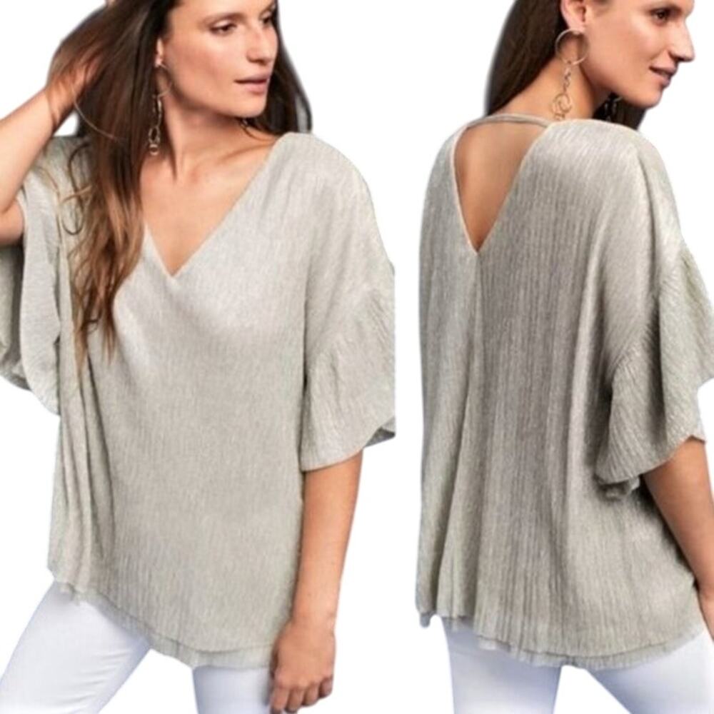Anthropologie Vanessa Virginia Metallic Top XS